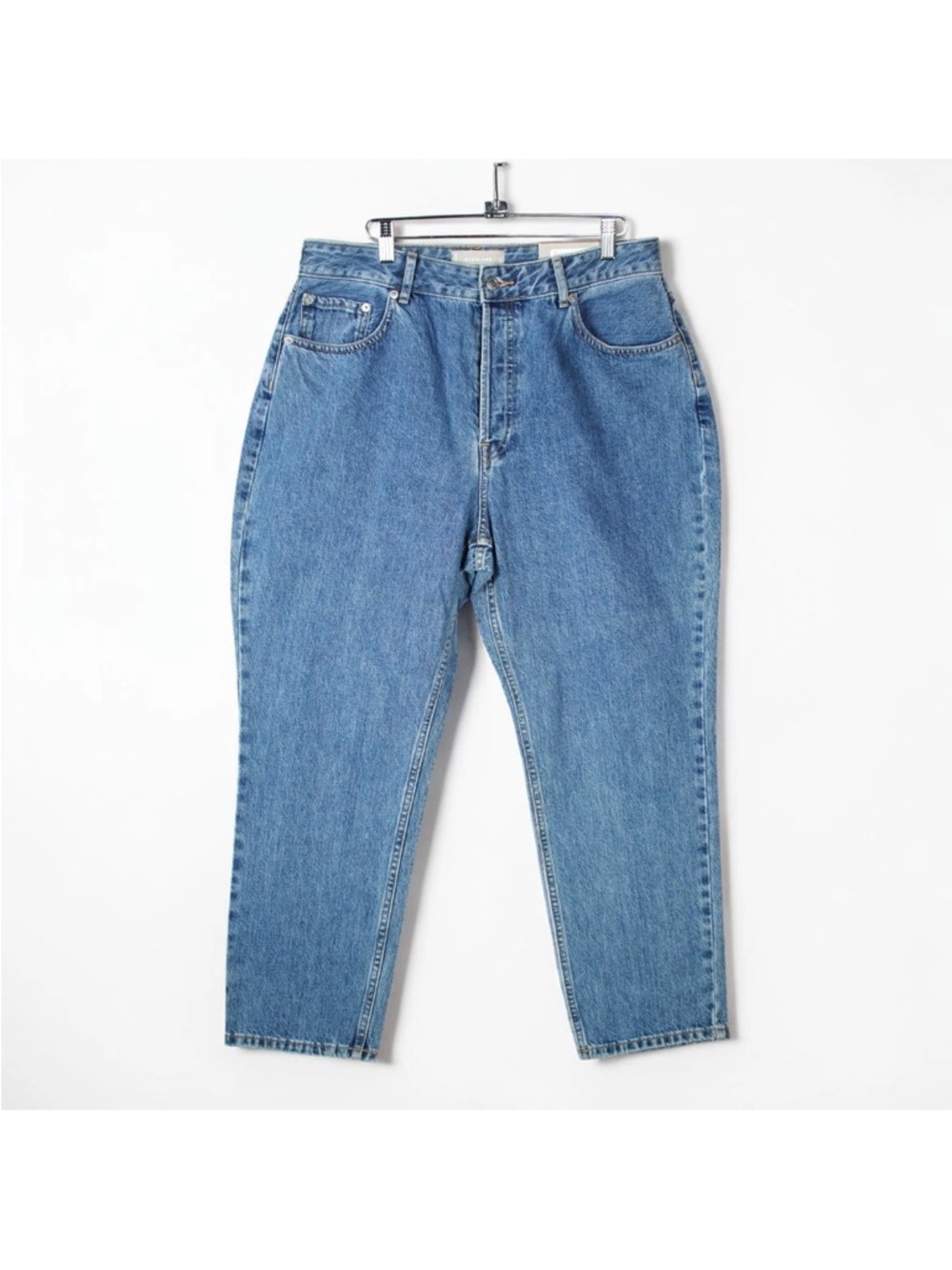 Everlane The Curvy 90’s Cheeky Straight Jeans Women Sz 32 Crop Button Fly NWT